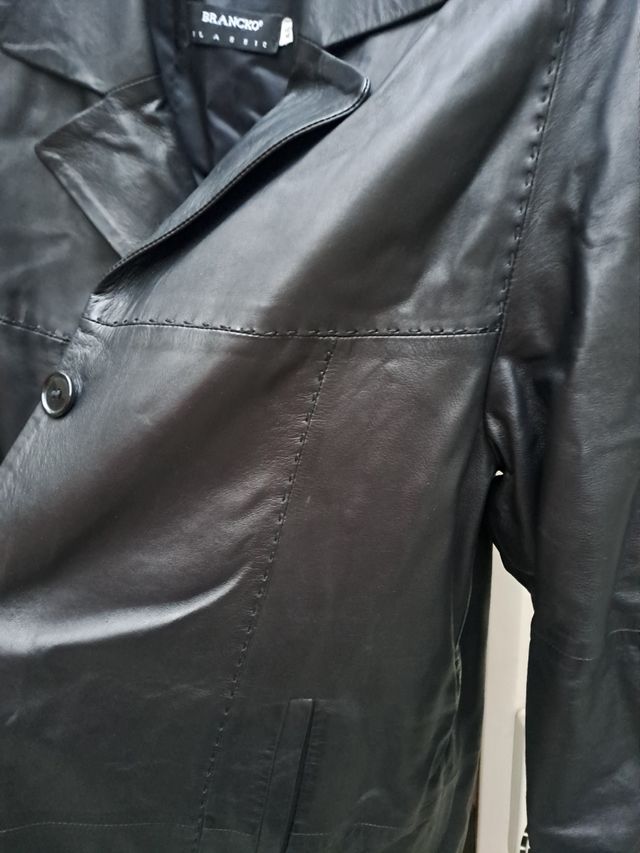 Giacca in vera pelle nera