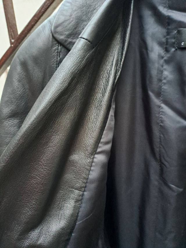 Giacca in vera pelle nera