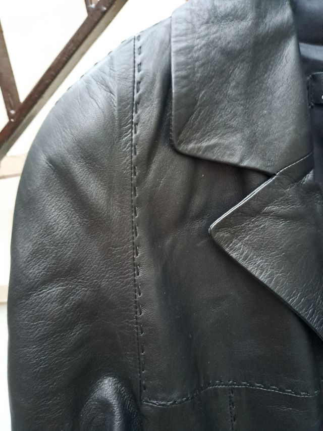 Giacca in vera pelle nera