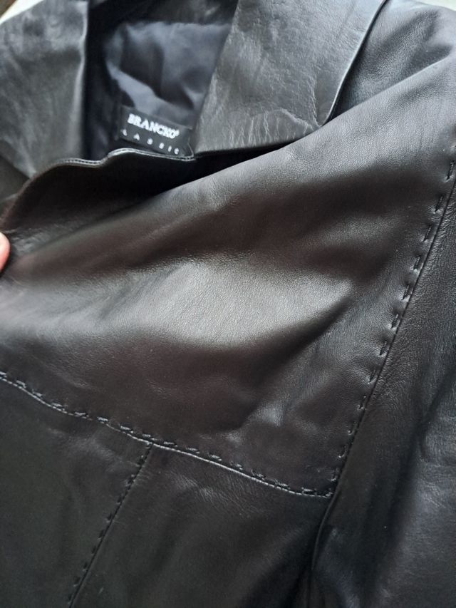 Giacca in vera pelle nera