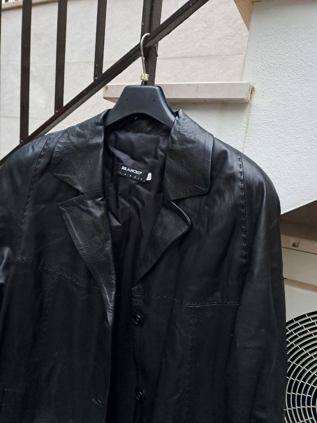 Giacca in vera pelle nera