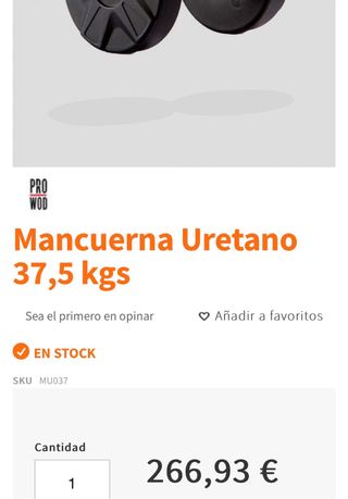 Mancuernas PRO WOD de 37,5 kg