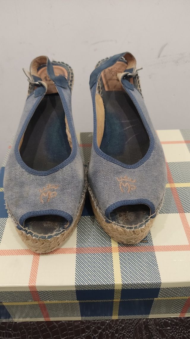 Zapatilla cuña mujer Montepicaza azul 41