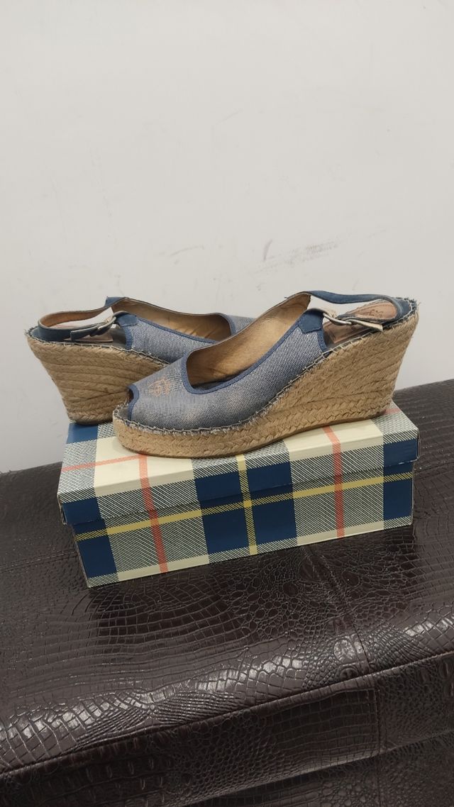 Zapatilla cuña mujer Montepicaza azul 41