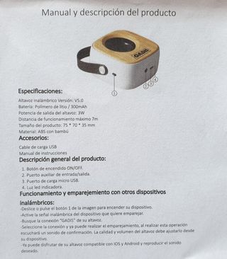 Altavoz Bluetooth Inalámbrico Bambú Ecológico