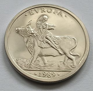 1 ECU 1989 España Plata El Rapto de Europa 