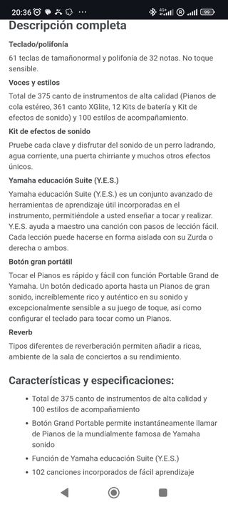 Teclado Yamaha YPT-220