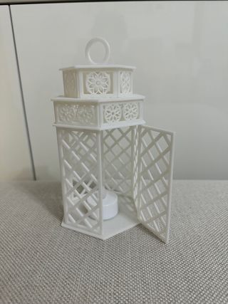 lanterna bianca in plastica con candela led