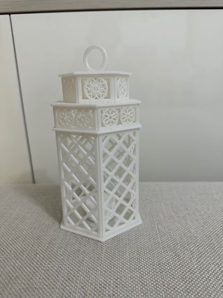 lanterna bianca in plastica con candela led