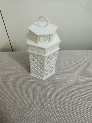 lanterna bianca in plastica con candela led