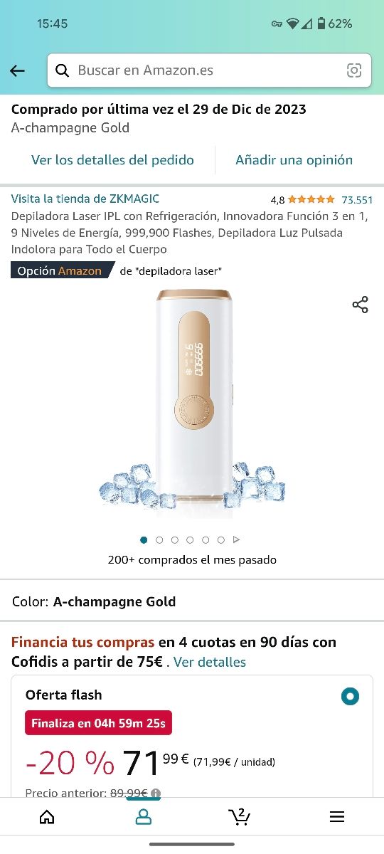 Epilatore laser a luce pulsata