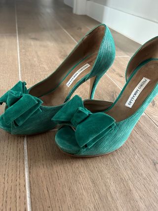 Zapatos tacón verde