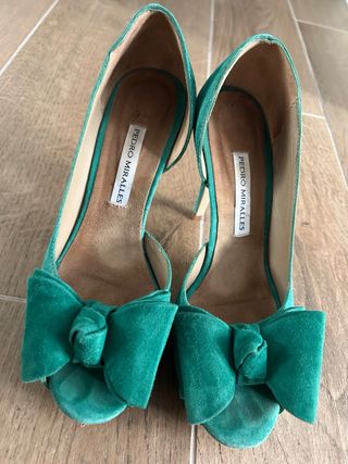 Zapatos tacón verde
