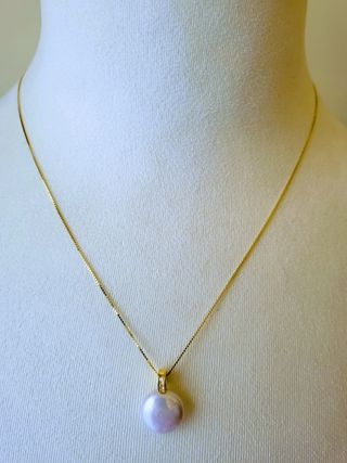 Collar perla solitaria. 45 cm.