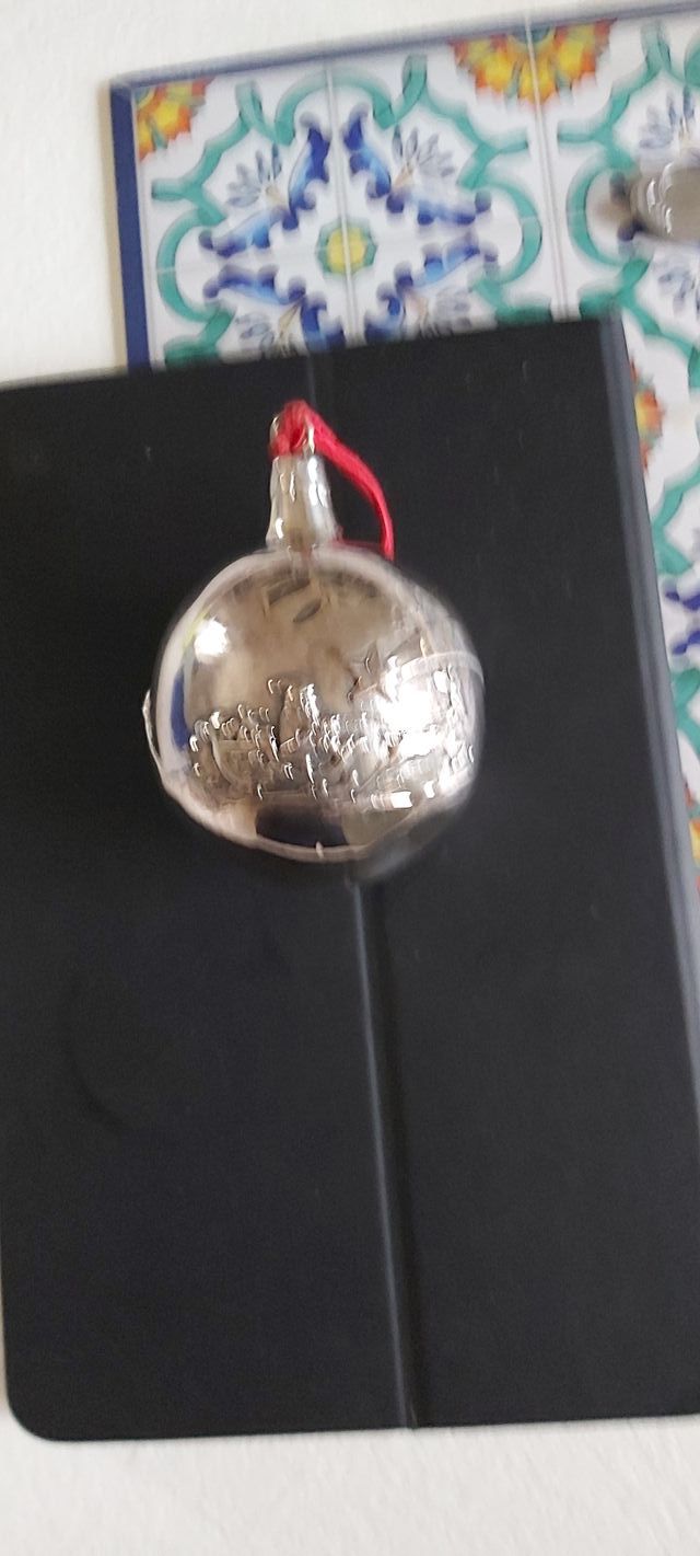 palla di natale d'argento peso 60 gr diametro 70 m