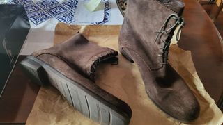 botines piel, cremallera trasera, talla 39