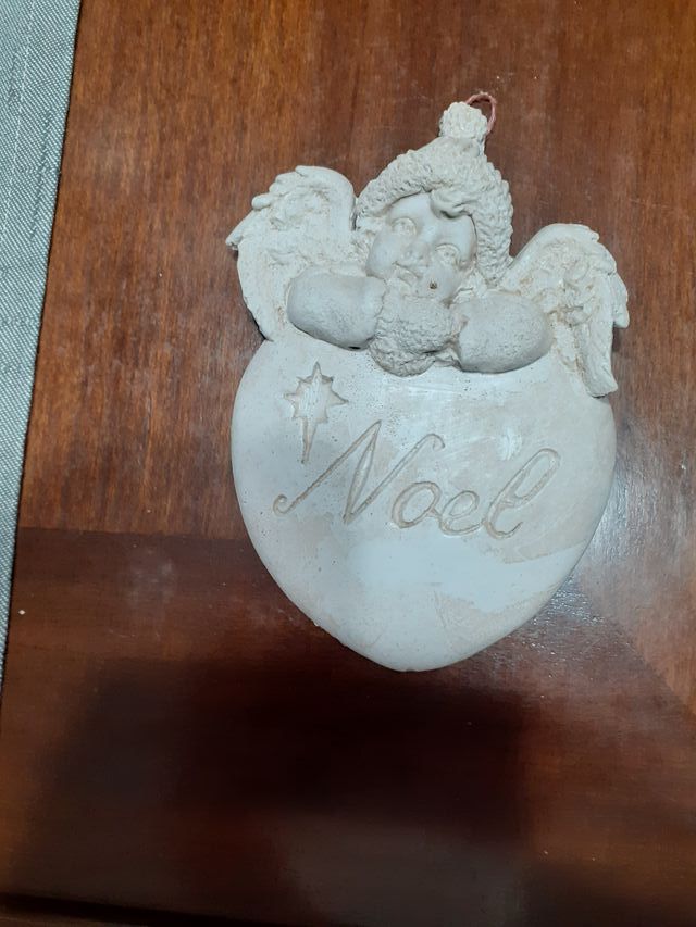 angeli angelo gesso decorazione Natale Noel cuore