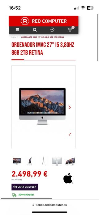 APPLE IMAC 27" I5 3,8GHZ 8GB 2TB RETINA