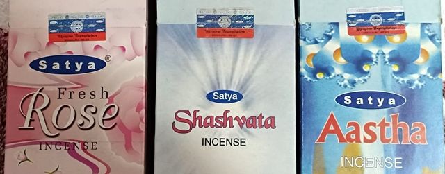 3 scatole incenso Satya profumazioni miste