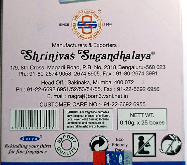 3 scatole incenso Satya profumazioni miste