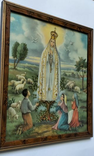 Cuadro antiguo virgen de Fátima 