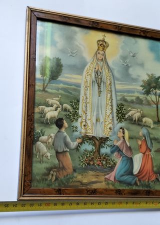 Cuadro antiguo virgen de Fátima 