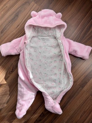Buzo bebe con pelo rosa 1-3m