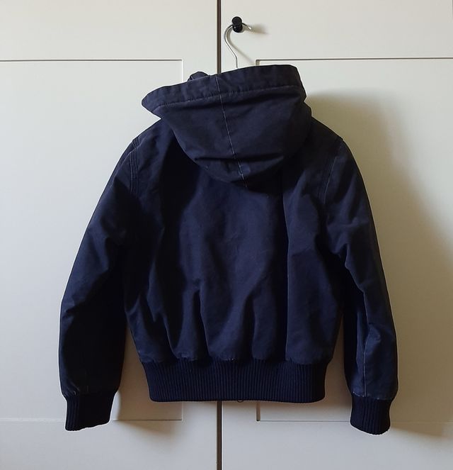 Giubbotto bomber nero imbottito bambino cappuccio