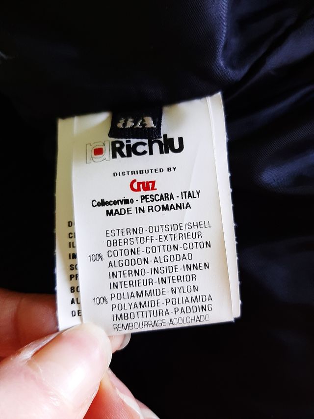 Giubbotto bomber nero imbottito bambino cappuccio