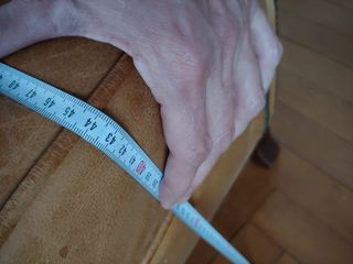 Orejero de piel y madera. I