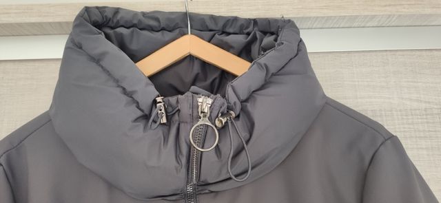 Abrigo plumifero mujer largo negro