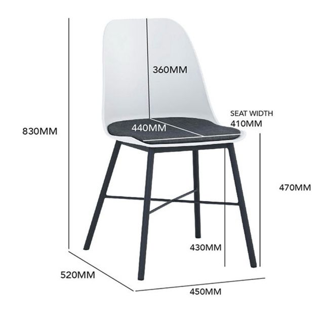 Silla patas metálicas y asiento polipropileno