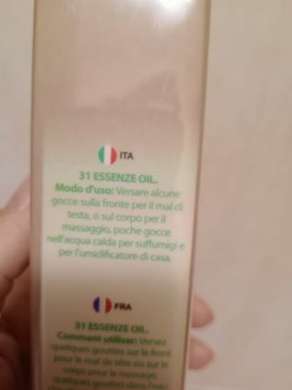 Olio da massaggio essenziale 31, 100 ml.