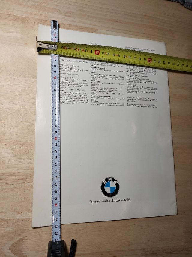 Catálogo original 1968 BMW 2000