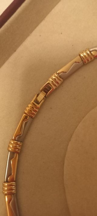 Collar acero y oro