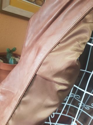 Cazadora biker piel marrón