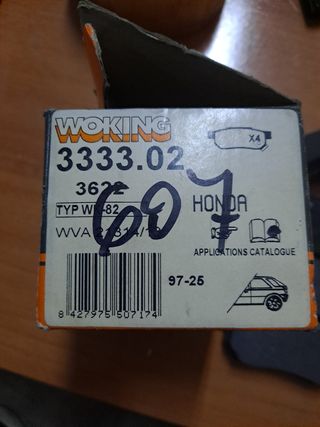 HONDA CIVIC Pastillas freno traseras 