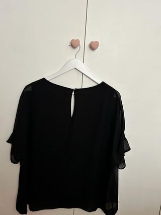 Blusa negra talla L, Violeta by Mango. NUEVA
