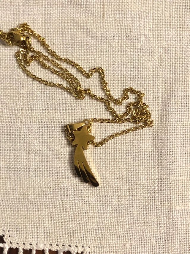 Cadena con estrella, chapado en oro