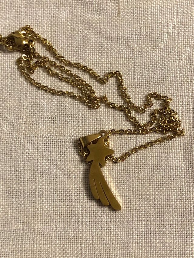 Cadena con estrella, chapado en oro