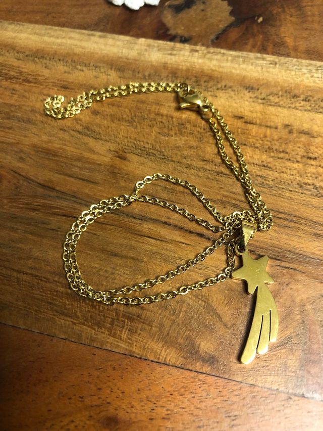 Cadena con estrella, chapado en oro