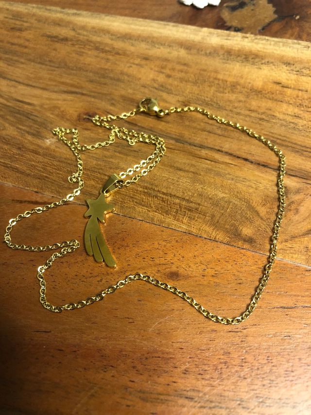 Cadena con estrella, chapado en oro