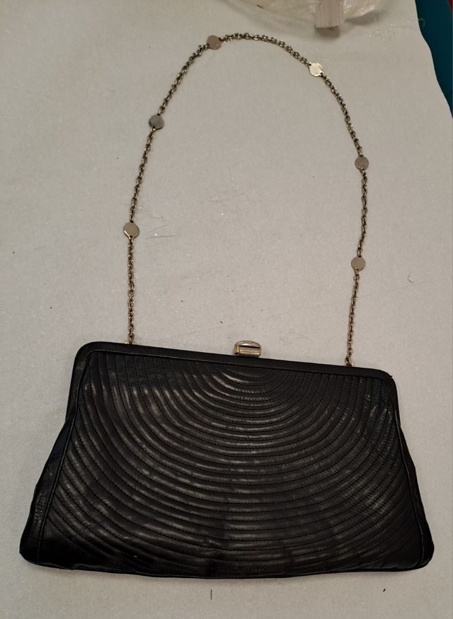 Borsa donna nera in pelle anni 80