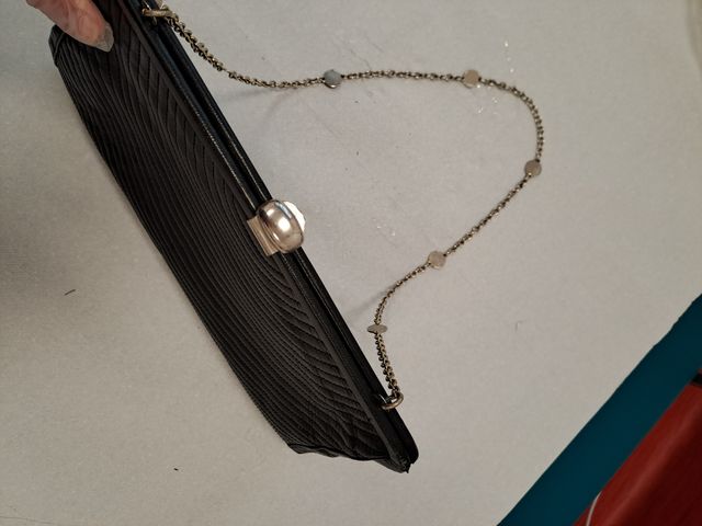 Borsa donna nera in pelle anni 80