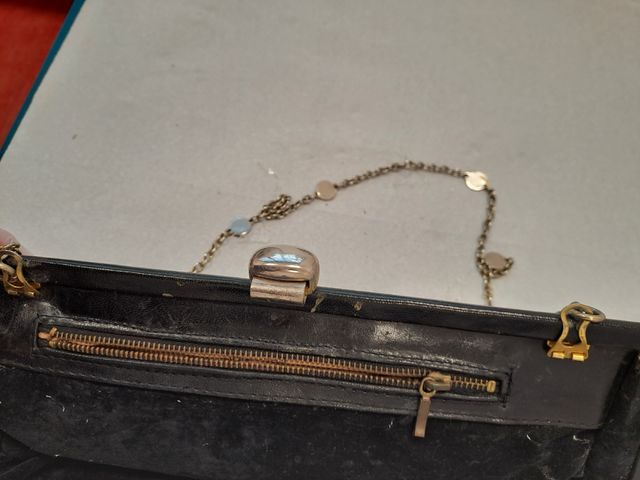 Borsa donna nera in pelle anni 80