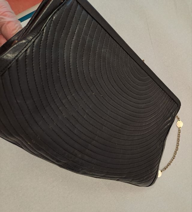 Borsa donna nera in pelle anni 80