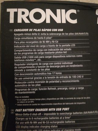 Cargador de pilas rápido con pantalla