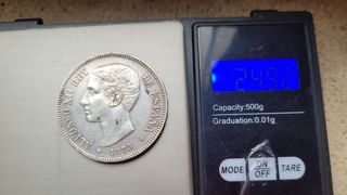 5 PESETAS PLATA ALFONSO XII 1876 MBC+