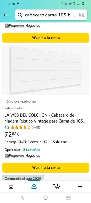 Cabecero madera blanco