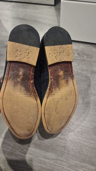 Mocasin talla 42 azul marino de piel